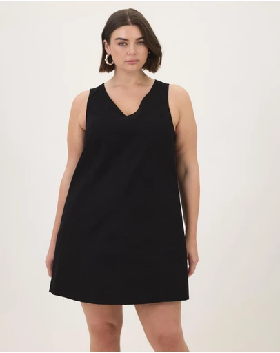 Atmos&Here Curvy - Caity Cotton Twill A-Line Mini Dress
