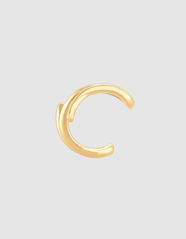 Elli Jewelry - Earrings Earcuff Curved Geo Basic 925 Sterling Silver Gold Plated