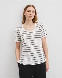 Country Road - Organically Grown Linen Stripe Scoop Neck T-shirt