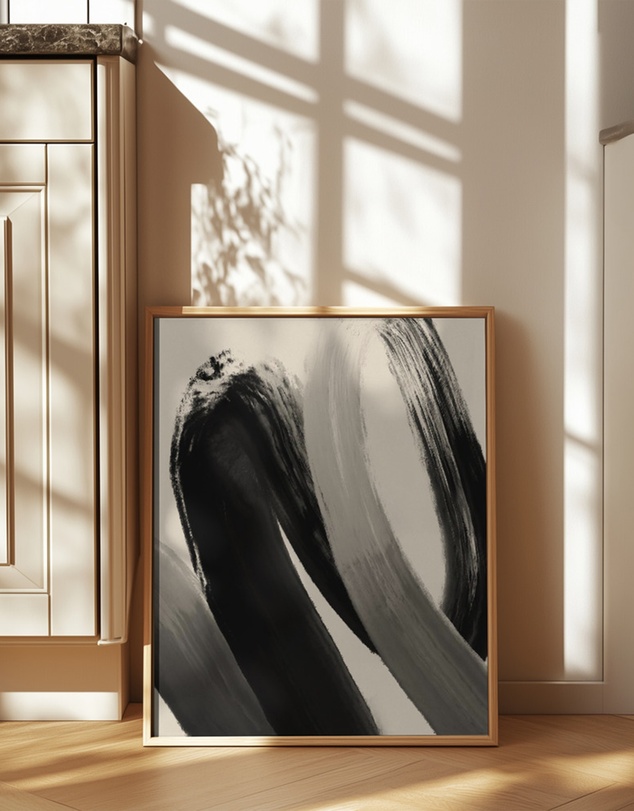 Olive et Oriel - Black Strokes No 23 by Treechild Art Print