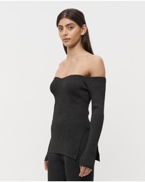FRIEND of AUDREY - Nellie Off Shoulder Sparkle Knit Top
