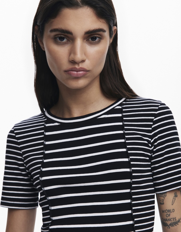 Desigual - Uneven striped T-shirt