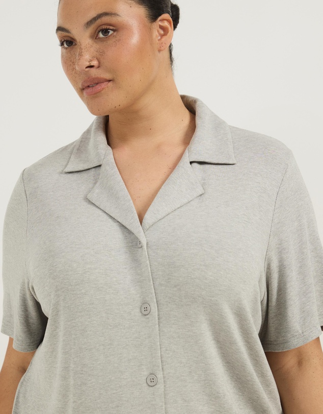 Atmos&Here Curvy - Darcey Soft Ribbed Short Sleeve Pyjama Set