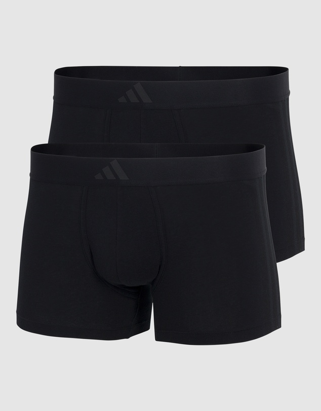 adidas Sportswear - 2 Pack Active Flex Cotton 3 Stripes Low Rise Trunk Underwear