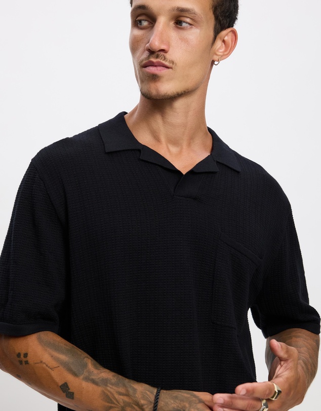 Rhythm - Textured Knit Whip Stitch Polo