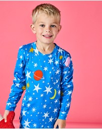 Kip&Co - Stars And Moon Organic Cotton LS Top Pants Pyjama Set - Kids-Teens