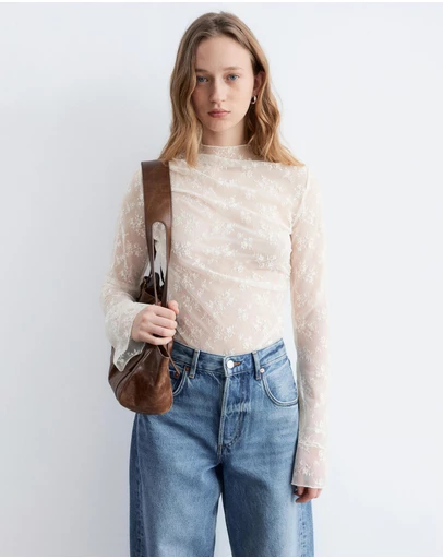 & Other Stories - Long-Sleeve Lace Top