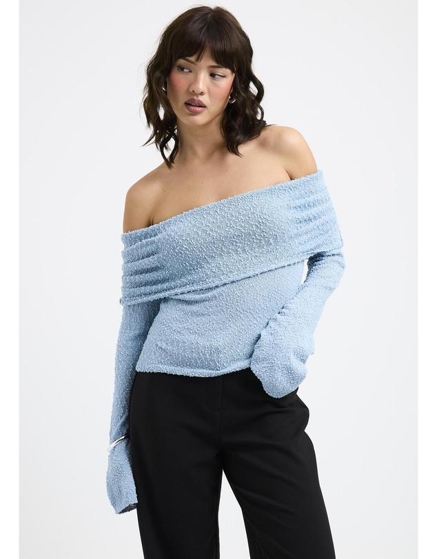 Alice In The Eve - Naya Boucle Off Shoulder Knit Top