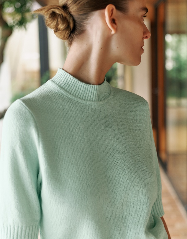 Trenery - Boucle Mock Neck in Peppermint