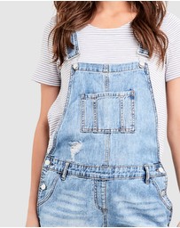 Ripe Maternity - Denim Short Overalls