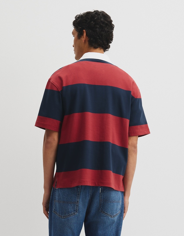 Country Road - Short Sleeve Australian Cotton Stripe Rugby Polo