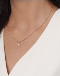 Elli Jewelry - Jewelry Set Moonstone 925 Sterling Silver Gold-Plated