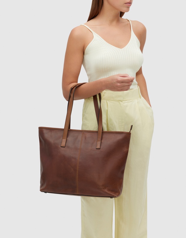 Florence - The Beatrice Matt Brown Leather Tote Work Bag