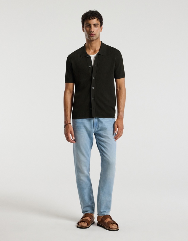 Calibre - Linear Rib Knit Shirt Dark Khaki