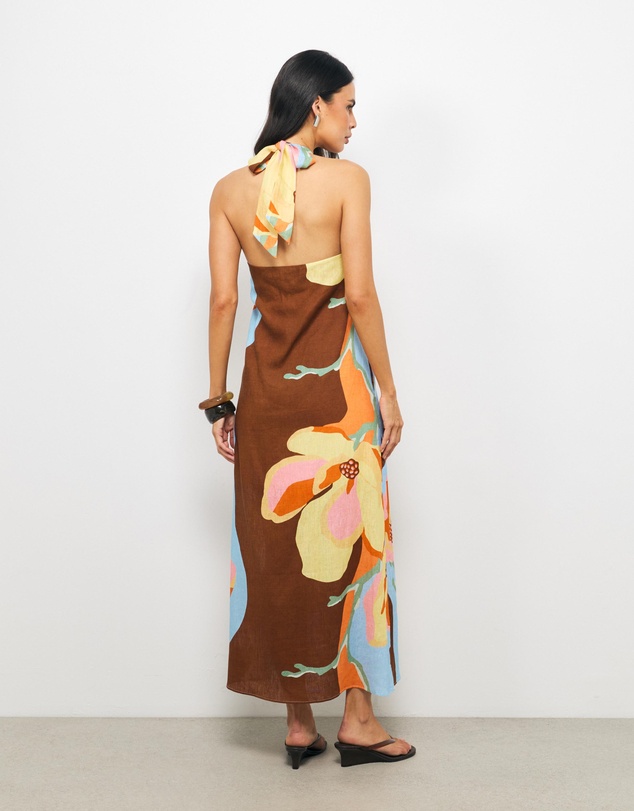 AERE - Freya Linen Halter Maxi Dress