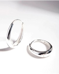 Lovisa - Sterling Silver Oval Drop Huggie Earrings