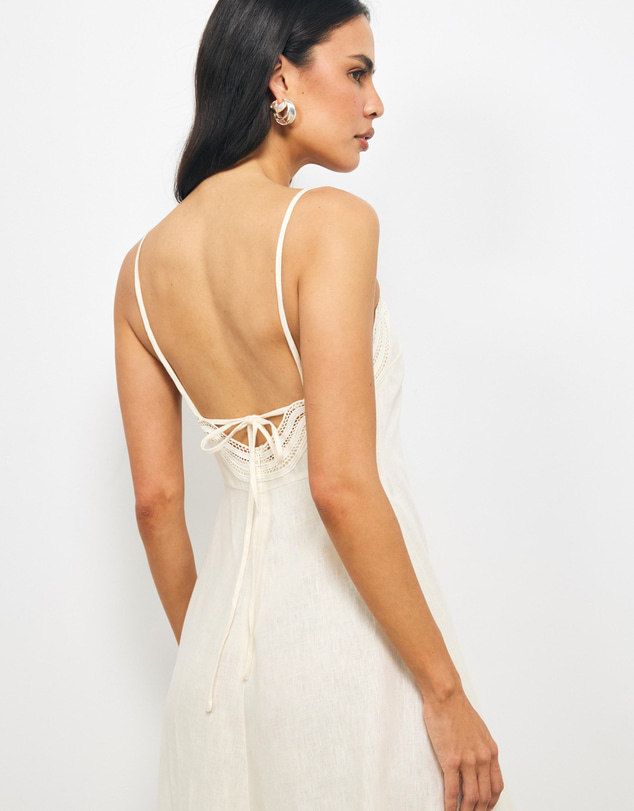 AERE - Dita Trim Asym Hem Midi Dress