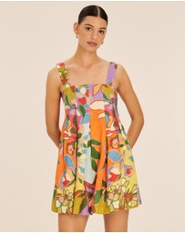 AERE - Linen Pleat Detail Mini Dress