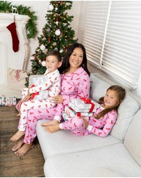 Sant And Abel - Kids Reindeer Red Long PJ Set