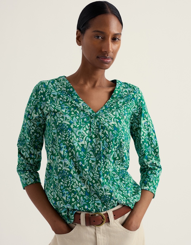Seasalt - Seasalt Cornwall Green 3/4 Barnoon Top