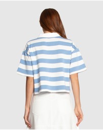 Belle & Bloom - School Boy V-Neck Cropped Polo Top