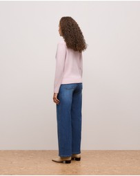 Trenery - Wool Cashmere Classic Cardigan in Pink Rose