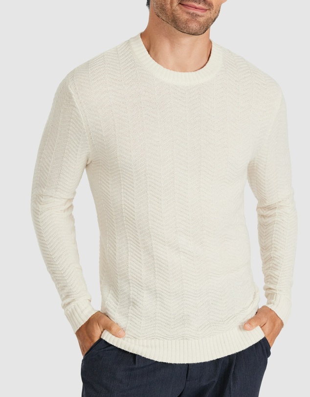 Tarocash - Louis Wool Textured Crew Knit