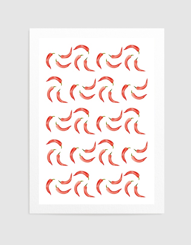 Olive et Oriel - Chili Pattern by Kathrinmay Art Print