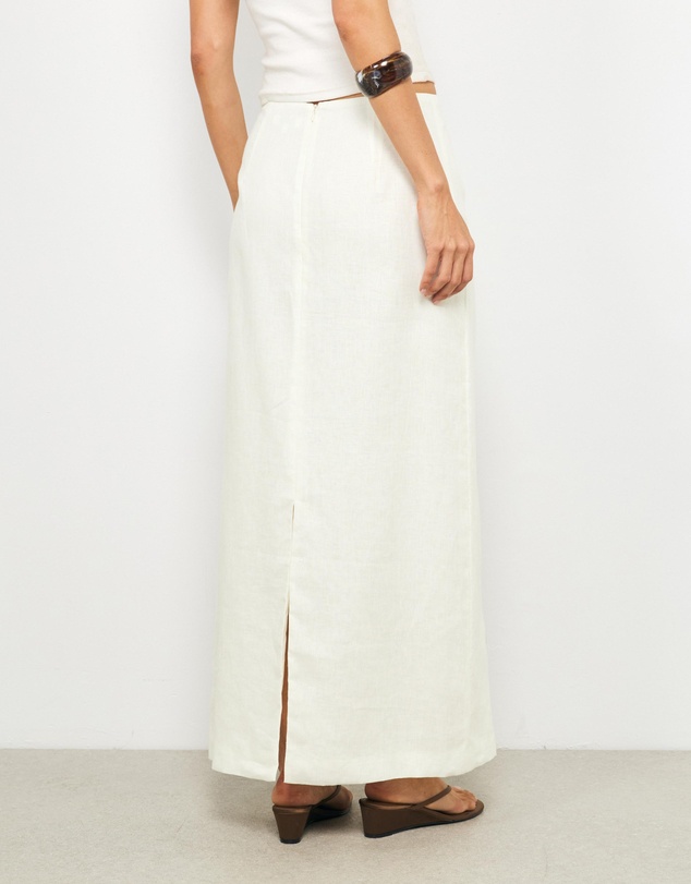 AERE - Winnie Floral Print Linen Maxi Skirt