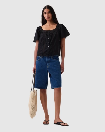 GAP - SS Lace Femme Square Neck Top