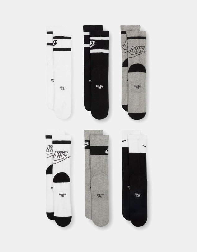 Nike - 6-Pack Cushioned Crew Socks - Teens