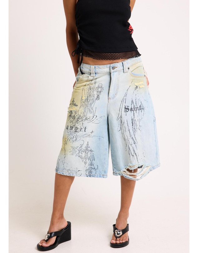 Neon Hart - Florence Printed Jorts