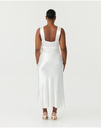 Third Form - Satin Gather Bra Bias Slip Dress