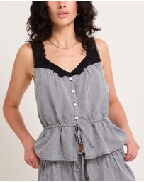 Subtitled - Aster Lace Insert Cotton Cami Top