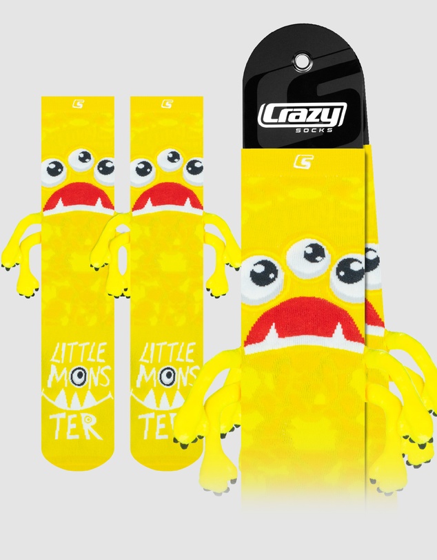 Crazy Skates - Crazy Socks Monster Yellow Knee-High Socks