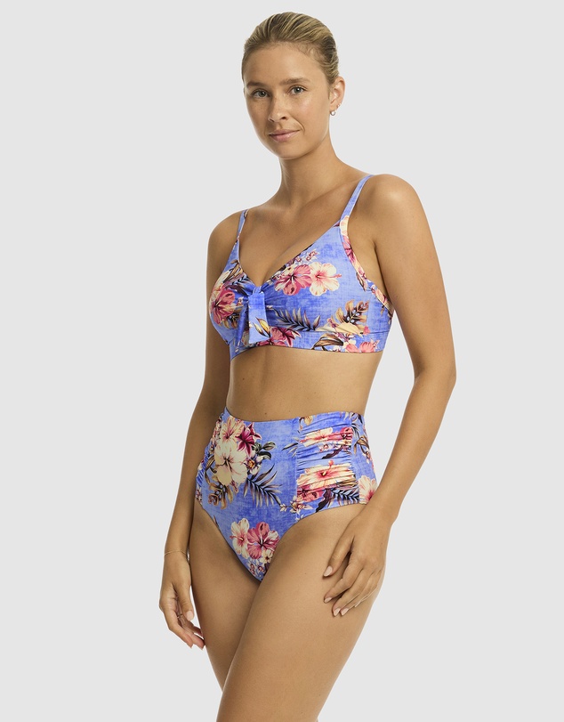 Sea Level Australia - Blue Hawaii Tie Front DD/E Cup Bralette
