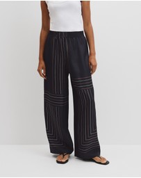 Country Road - Scarf Stripe Washable Silk Pant