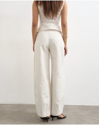 TOPSHOP - Para Striped Barrel Trousers