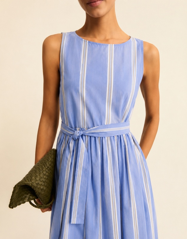 Emme - Periwinkle Blue Cotton Popeline Dress