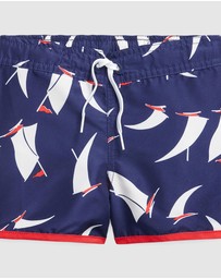 Polo Ralph Lauren - Sailboat Print Swim Trunks - ICONIC EXCLUSIVE - Kids