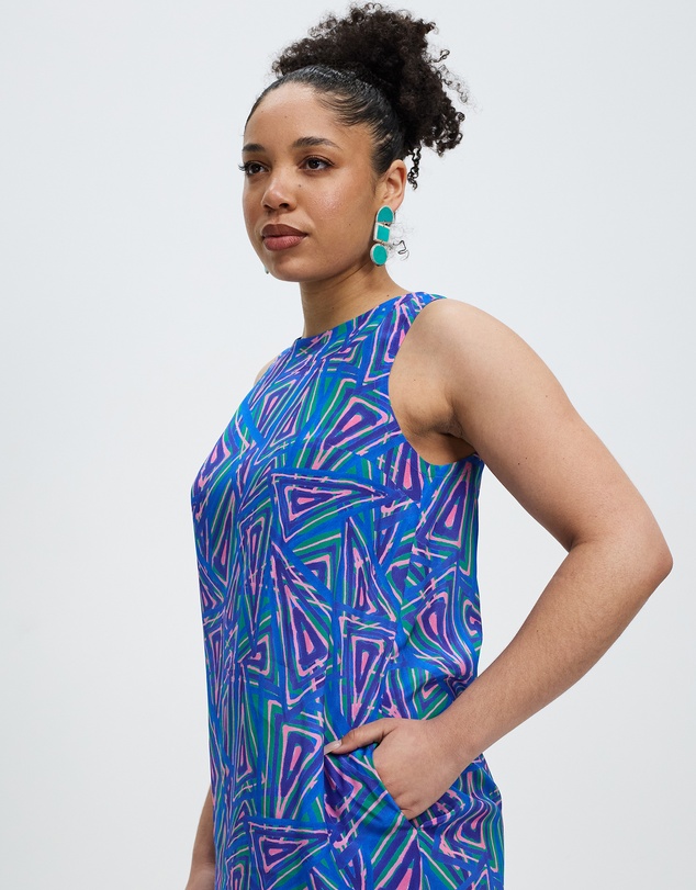 The Social Outfit - Fariba's Triangles Silk A-Line Mini Dress