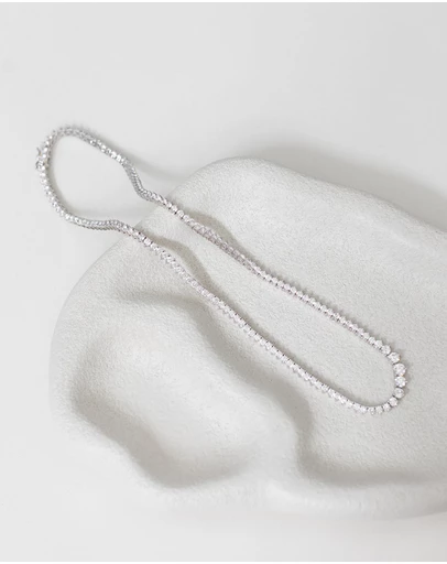 The White Collection - Claire - Elegant Silver Bridal Necklace