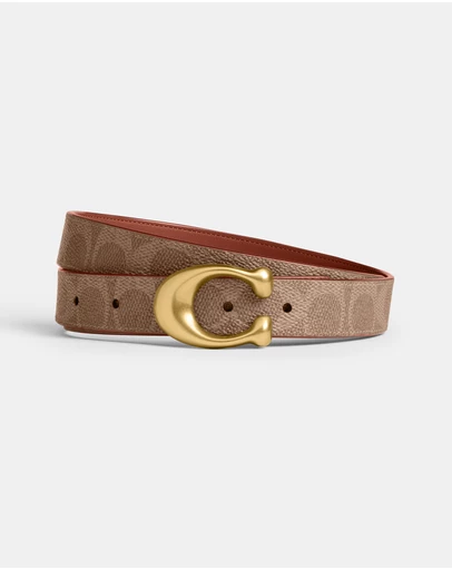 Coach - Coated Canvas Signature Sculpted C Reversible Belt