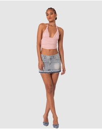 EDIKTED - Lillie Knotted Halter Top