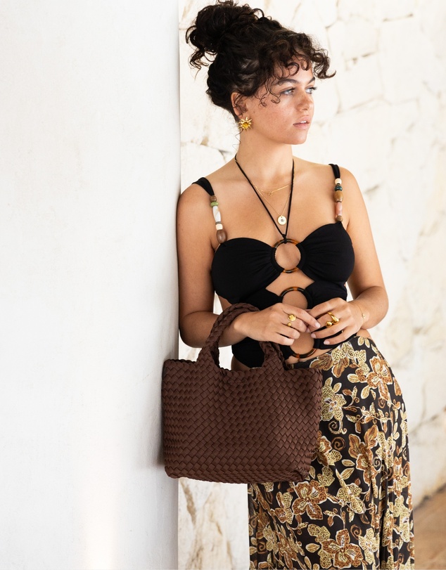 Chuchka - Woven Neoprene Mini Tote - Choc Brown