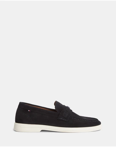 Tommy Hilfiger - Malko Light Suede Flag Hardware Loafers - Men's