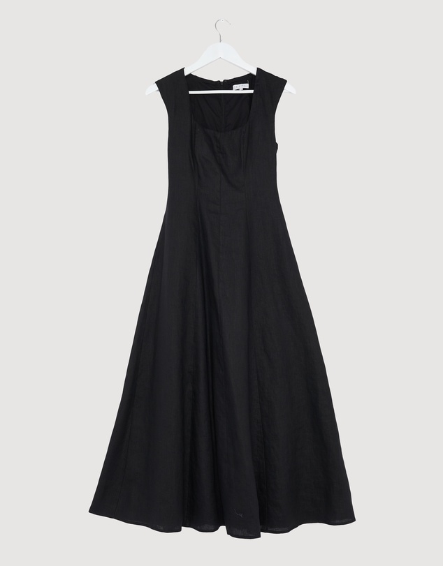 Revibe - Repaired AERE Chloe Panelled Linen Midi Dress - AU 6