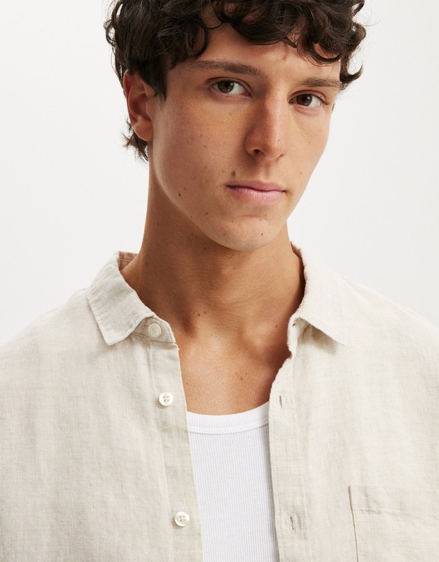 Cotton On - Relaxed Linen Long Sleeve Shirt