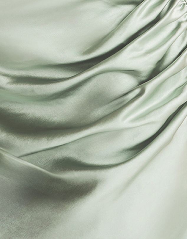 Six Stories - Cowl Front Asymmetrical Satin Bridesmaid Dress
