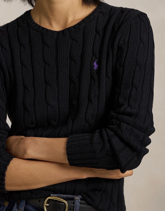 Polo Ralph Lauren - Julianna Cable Knit Cotton Crewneck Sweater